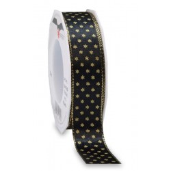 NASTRO COTONE NERO STELLE ORO mm25x20mt [2700030-00.jpg]