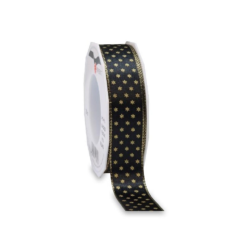 NASTRO COTONE NERO STELLE ORO mm25x20mt [2700030-00.jpg]