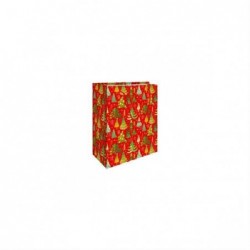 SHOPPER CARTA 36x45+12cm ALBERI NATALE MANICO TESSUTO,FONDO ROSSO [2640055-00.jpg]
