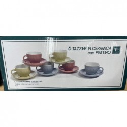 SET 6 TAZZINE DA CAFFE' CON PIATTINO COLORI PASTELLO [9022145-00.jpg]