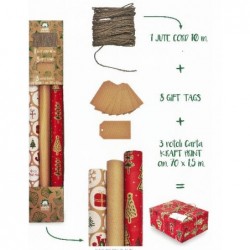 KIT PAPER NATURE 12pz 8tag+10mt JUTA+ 3 ROTOLI CARTA REGALO cm70x1,5mt [2678877-00.jpg]