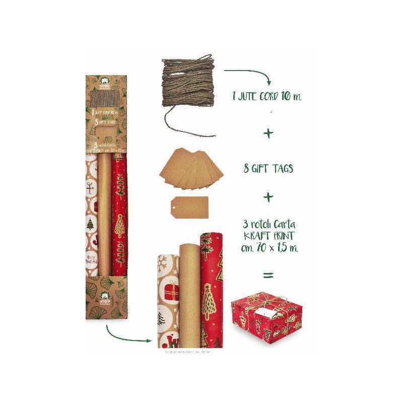 KIT PAPER NATURE 12pz 8tag+10mt JUTA+ 3 ROTOLI CARTA REGALO cm70x1,5mt [2678877-00.jpg]