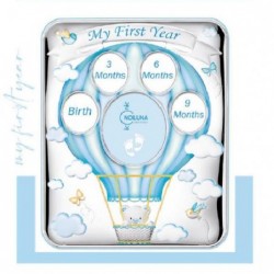 ---CORNICE ARGENTO MONGOLFIERA 27x33 AZZ MULTIPLA 5 FOTO -IL MIO PRIMO ANNO- [0124901-00.jpg]