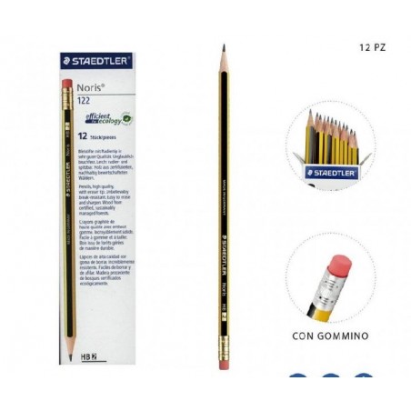 MATITA NORIS 122 C/GOMMA 12pz [1012200-00.jpg]