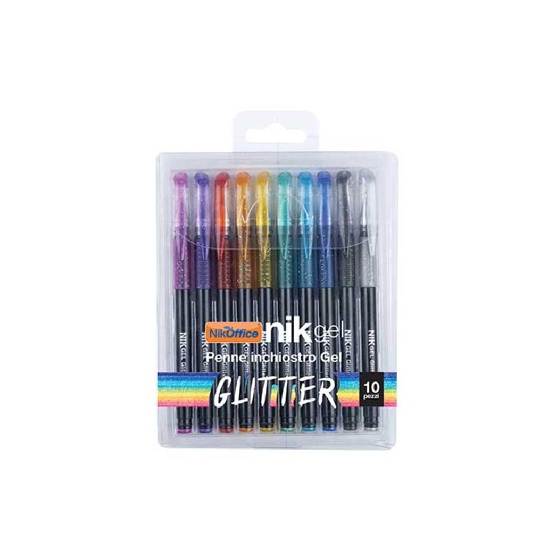 PENNE GEL GLITTER Bl.10pz Ass. PUNTA 1mm [1101052-00.jpg]