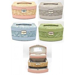 PORTAGIOIE SIMILPELLE CON LUCCHETTO CON APERTURA AUTOMATICA DEI 3 PIANI MISURA: cm 23x17x14 [0070115-00.jpg]