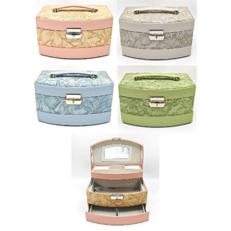 PORTAGIOIE SIMILPELLE CON LUCCHETTO CON APERTURA AUTOMATICA DEI 3 PIANI MISURA: cm 23x17x14 [0070115-00.jpg]