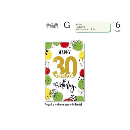 AUGURICARD COMPLEANNO 30 ANNI PALLONCINI [NU9027-00.jpg]