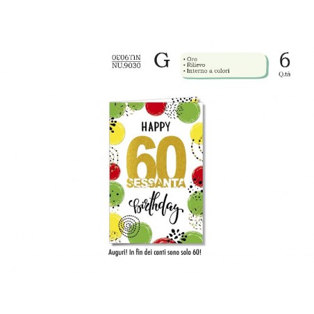 AUGURICARD COMPLEANNO 60 ANNI PALLONCINI [NU9030-00.jpg]