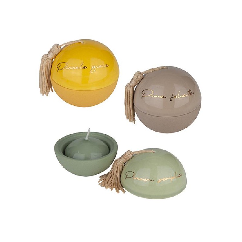 POSTACANDELA SFERA COLOR CON CANDELA ABBINATA d7cm 3 SOGGETTI [0170312-00.jpg]