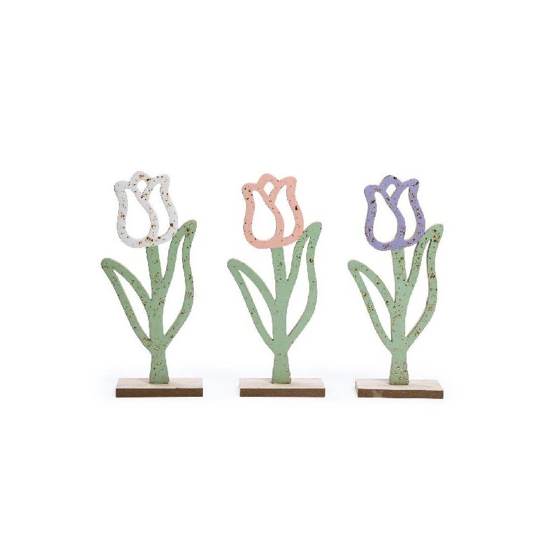 TULIPANO IN LEGNO h23cm LACCATO DA APPOGGIO, DISPONIBILE IN 3 COLORI [9020040-00.jpg]