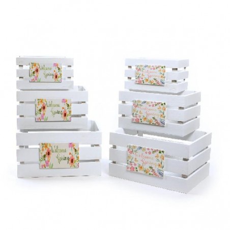 SET 3 CASSETTE BIANCHE IN LEGNO DECORATE MISURE CM: 26x19x14/22x15x12/18x11x10 [9020051-00.jpg]