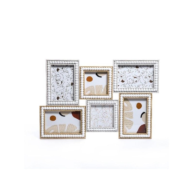 CORNICE PORTAFOTO MULTIPLA 6 FOTO 4 FOTO cm10x15 2 FOTO cm 10x10 MDF CM31x46x2 [0125005-00.jpg]