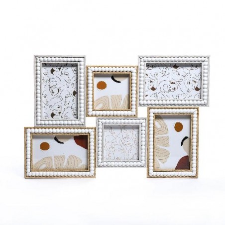 CORNICE PORTAFOTO MULTIPLA 6 FOTO 4 FOTO cm10x15 2 FOTO cm 10x10 MDF CM31x46x2 [0125005-00.jpg]