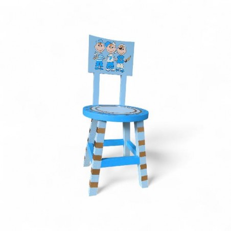 SEDIA BIMBO IN  LEGNO AZZURRA H53cm altezza sedute cm26 [0050004-00.jpg]