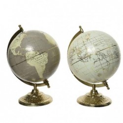 ---MAPPAMONDO BIANCO - GRIGIO d20 h30cm CON BASE METALLO [9015486-00.jpg]