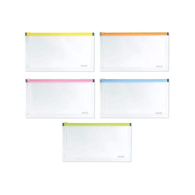 BUSTA CON SOFFIETTO E ZIP COLOR 26x14cm [3065130-00.jpg]