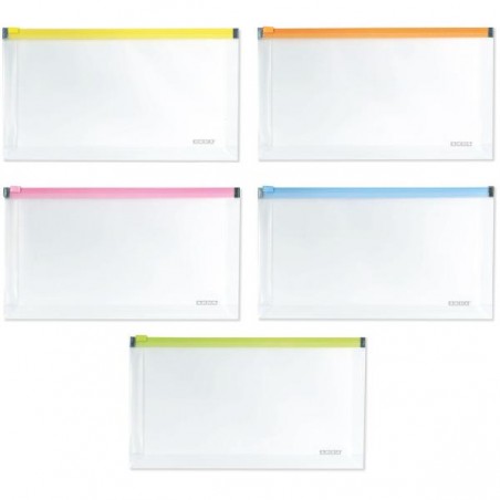 BUSTA CON SOFFIETTO E ZIP COLOR 26x14cm [3065130-00.jpg]