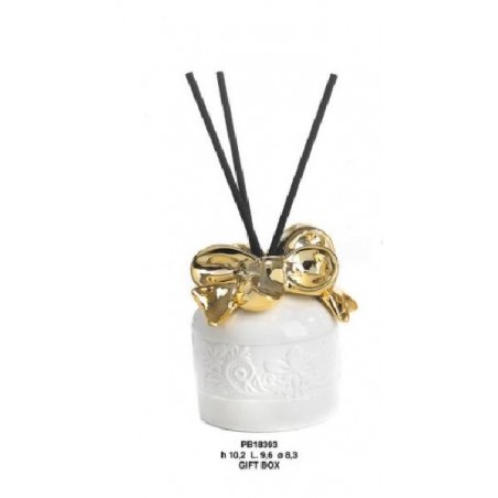 ---DIFFUSORE CON FIOCCCO ORO 10cm PORCELLANA COMPLETO DI SCATOLA [0145001-00.jpg]