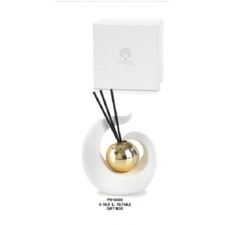 ---DIFFUSORE PORCELLANA SFERA ORO 10cm COMPLETO DI SCATOLA [0145005-00.jpg]