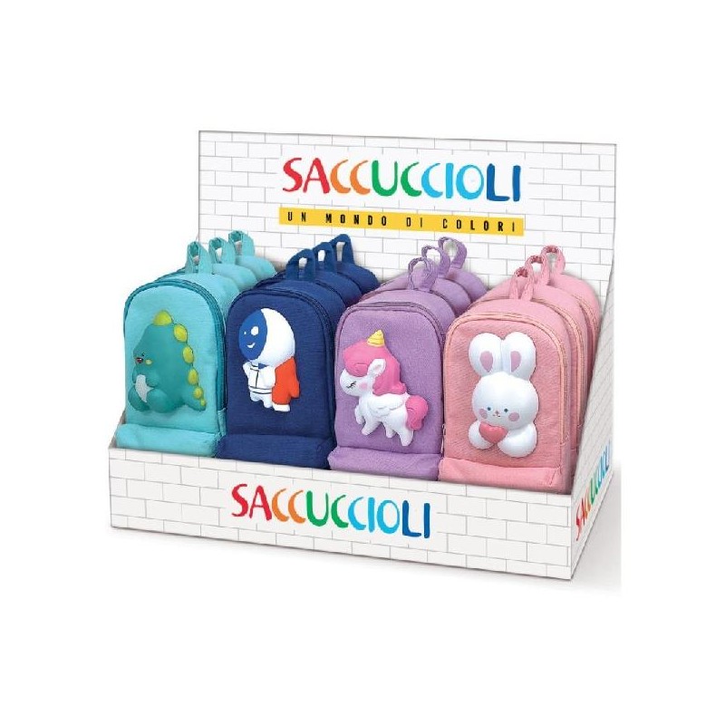 ASTUCCIO TESSUTO 2 SCOMPARTI SQUISHY ANIMAL 4 Sogg. in 4 COLORI Ass. [0081548-00.jpg]