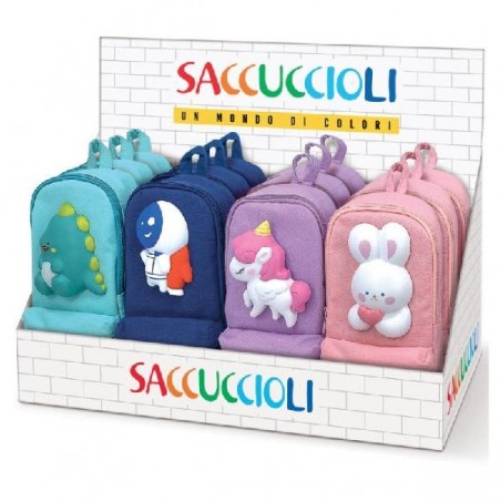 ASTUCCIO TESSUTO 2 SCOMPARTI SQUISHY ANIMAL 4 Sogg. in 4 COLORI Ass. [0081548-00.jpg]