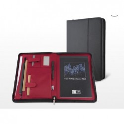 PORTABLOCCO A/4 ECOPELLE CON ZIP NERO [3070014-00.jpg]