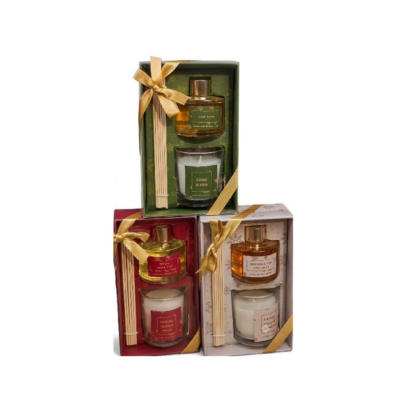 SET CANDELA PROFUMATA 120g E DIFFUSORE DUFFUSORE NATALE 100ml C/SCATOLA REGALO [9010505-00.jpg]