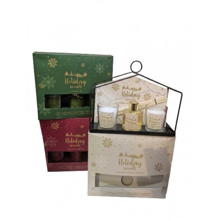 SET 2 CANDELE PROFUMATE DA50g CADAUNA E DUFFUSORE NATALE 50ml IN SCATOLA REGALO [9010501-00.jpg]