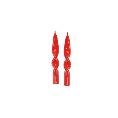 CF 2 CANDELE TORCIGLIONE ROSSE h14cmd2 [0710084-00.jpg]