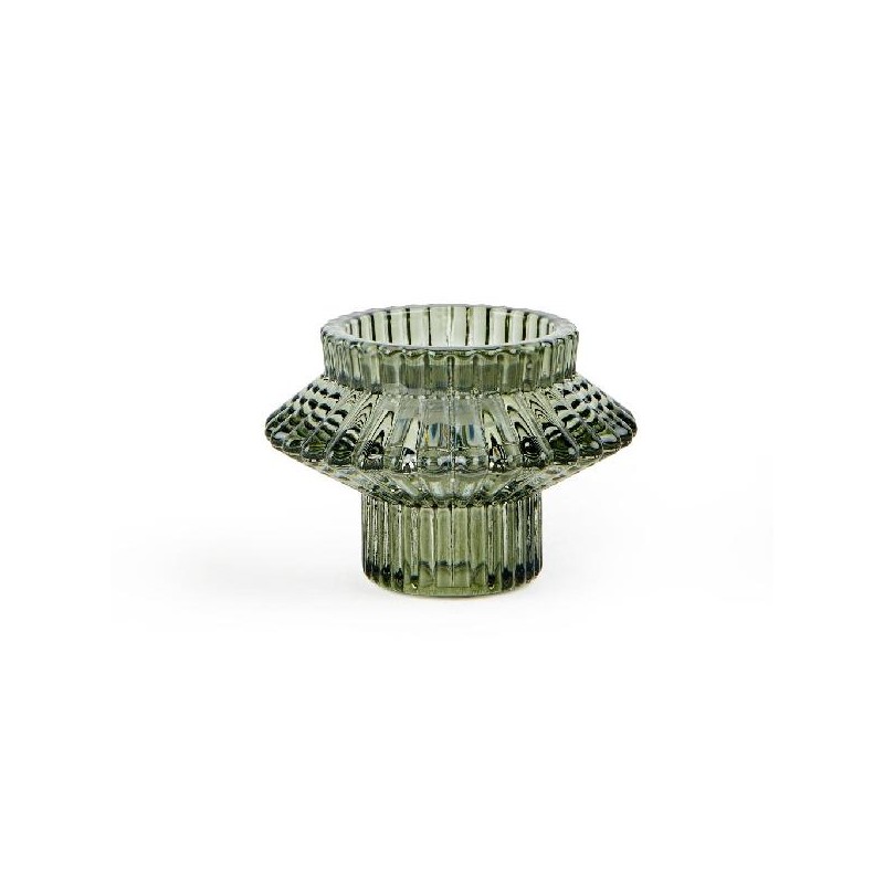 PORTACANDELA VERDE d8h6cm PER CANDELA STELO O TEALIGHT [9010196-00.jpg]