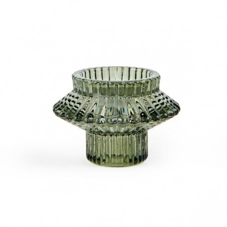 PORTACANDELA VERDE d8h6cm PER CANDELA STELO O TEALIGHT [9010196-00.jpg]