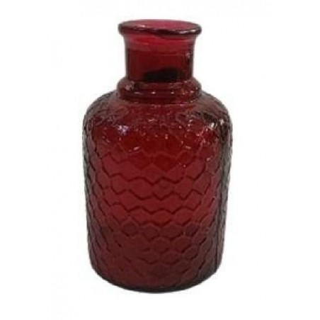 VASO ROSSO IN VETRO MARTELLATO d12h20cm [9011110-00.jpg]