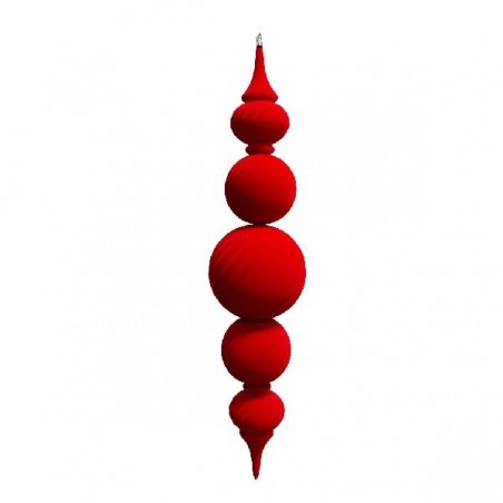 PENDENTE MAGNUM 5 SFERE VELLUTO ROSSO MISURE: 20x20h94cm [9011274-00.jpg]
