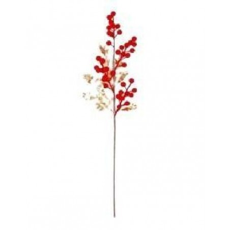 RAMO CON BACCHE ROSSE FLOCCATE h60cm [9011279-00.jpg]