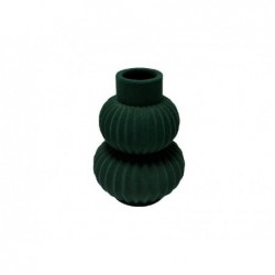 VASO IN CERAMICA FLOCCATO VERDE d19h26cm [9011707-00.jpg]