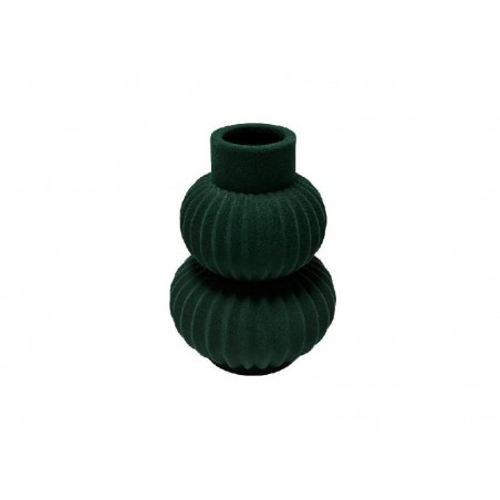 VASO IN CERAMICA FLOCCATO VERDE d19h26cm [9011707-00.jpg]