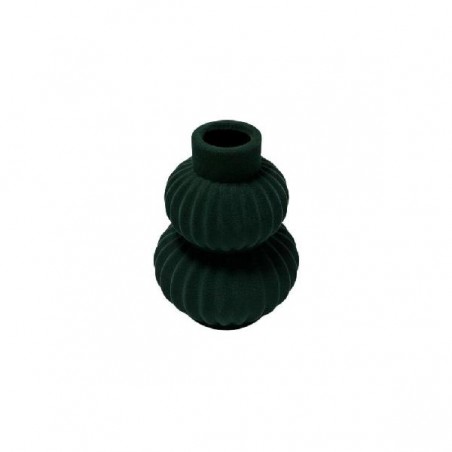 VASO IN CERAMICA FLOCCATO VERDE d15h20cm [9011708-00.jpg]