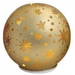 PALLA DI NATALE ROTANTE d18cm ORO SATINATO CON LUCI [9010024-00.jpg]