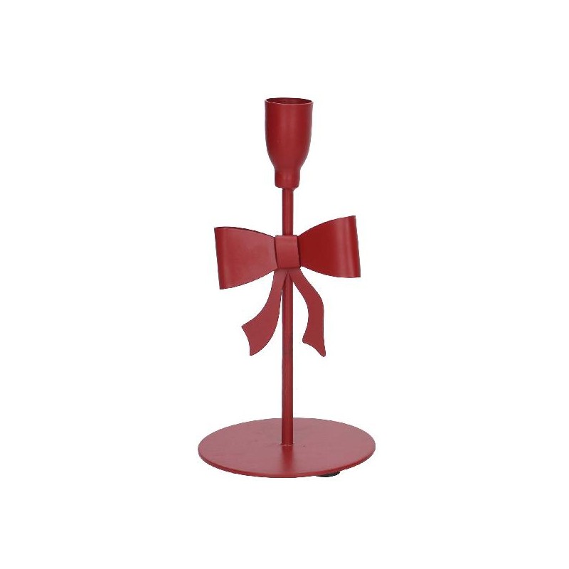 PORTACANDELA METALLO FIOCCO ROSSO d9h19 [9015248-00.jpg]