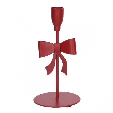 PORTACANDELA METALLO FIOCCO ROSSO d9h19 [9015248-00.jpg]