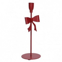 PORTACANDELA METALLO FIOCCO ROSSO d9h26 [9015250-00.jpg]