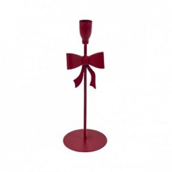 PORTACANDELA METALLO FIOCCO ROSSO d9h26 [9015250-10.jpg]