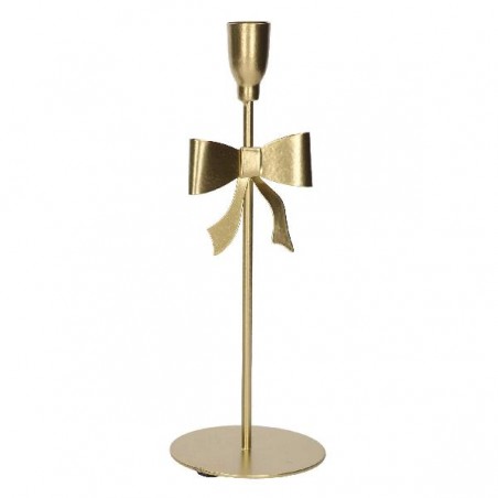 PORTACANDELA METALLO FIOCCO ORO d9h26cm [9015251-00.jpg]