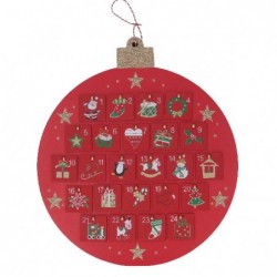 CALENDARIO AVVENTO PALLINA IN LEGNO ROSSO cm30x35 [9010158-10.jpg]