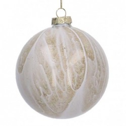 SFERA IN VETRO BIANCA E ORO d8cm [9010085-00.jpg]