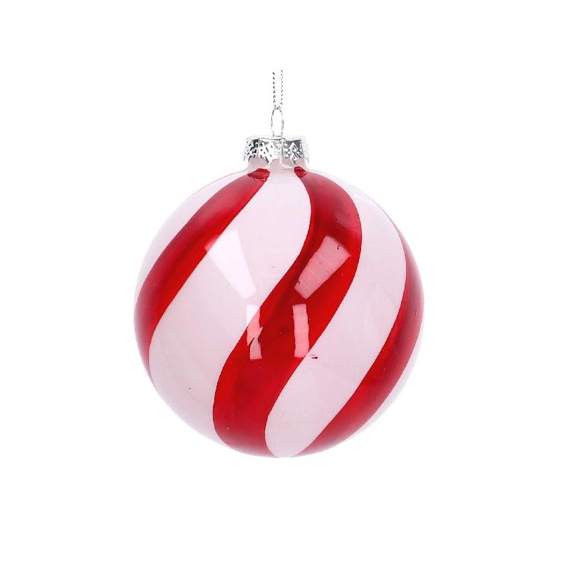 SFERA IN VETRO BIANCA E ROSSA d10cm [9010087-00.jpg]