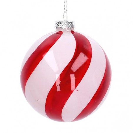 SFERA IN VETRO BIANCA E ROSSA d10cm [9010087-00.jpg]