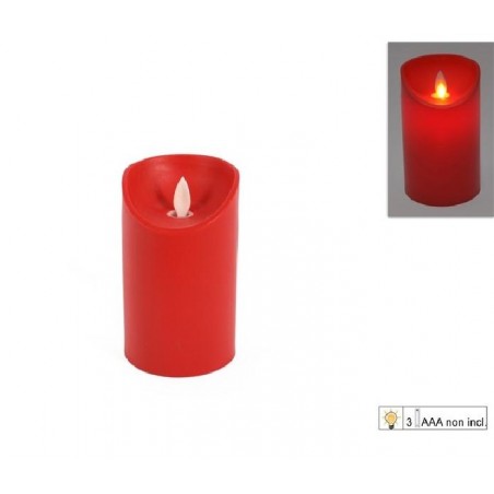 CANDELA MOCCOLO ROSSA C/LED d7xh15cm FIAMMA IN MOVIMENTO [0711088-00.jpg]