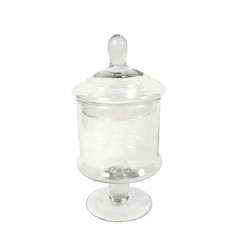 VASO POTICHE IN VETRO d12h26cm TRASPARENTE CON COPERCHIO [0146031-00.jpg]